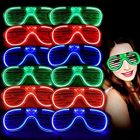 M Best Light Up Glasses Bulk Party Favors Glow In The Dark Led Supplies Neon Ebay