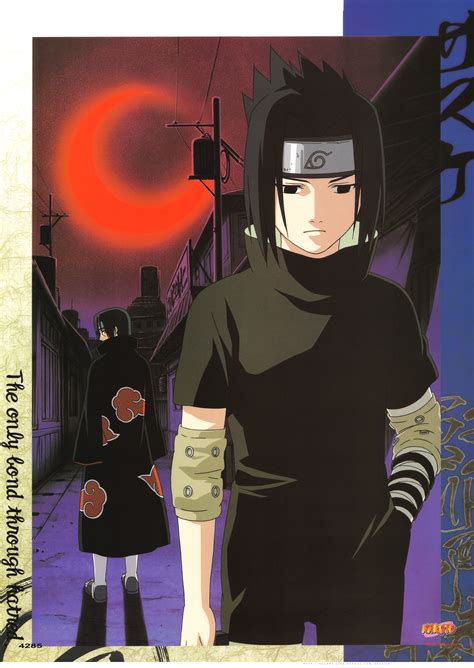 Naruto Itachi And Sasuke Under A Red Moon Poster Minitokyo