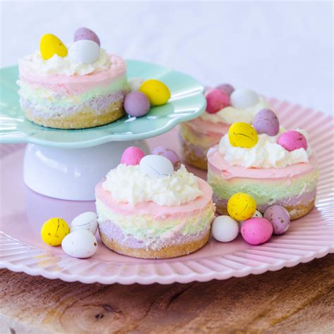 Mini Easter Rainbow Cheesecakes