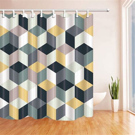 Cubes Geometric Bath Curtain Squares Movement Gradient