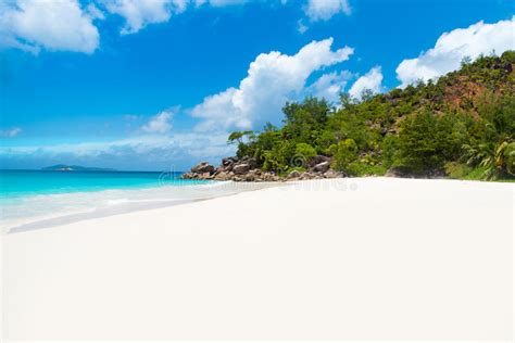 Paradise Beach Anse Georgette At Praslin Seychelles Stock Photo