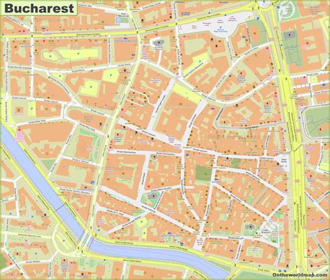 Bucharest Old Town Map Ontheworldmap
