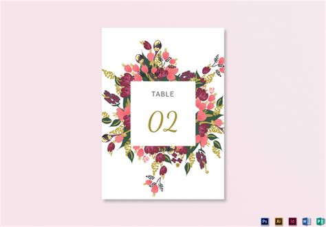 18 Wedding Table Card Templates Editable Psd Indesign Ai Format