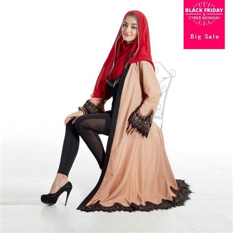 Elegant Lace Muslim Linen Abaya Arab Turkish Singapore Jilbab Dubai