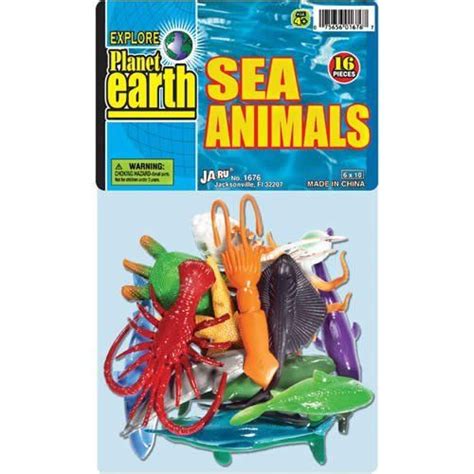 Planet Earth Sea Animals 16 Piece Playset 2 And 3 Inch Ocean Creature