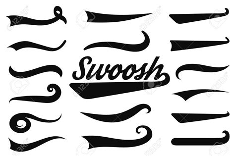 Typographic Swash And Swooshes Tails Retro Swishes And Swashes For