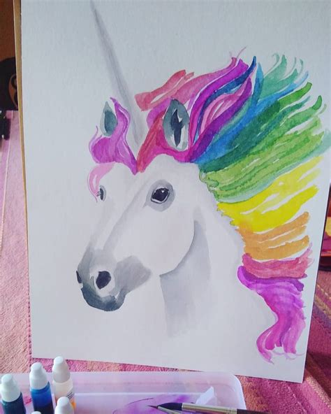 Finally Painted My Rainbow Unicorn From Letsgomakeart Sarah Creates