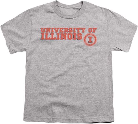 University Of Illinois Official Block Text Unisex Youth T Shirt Clothing