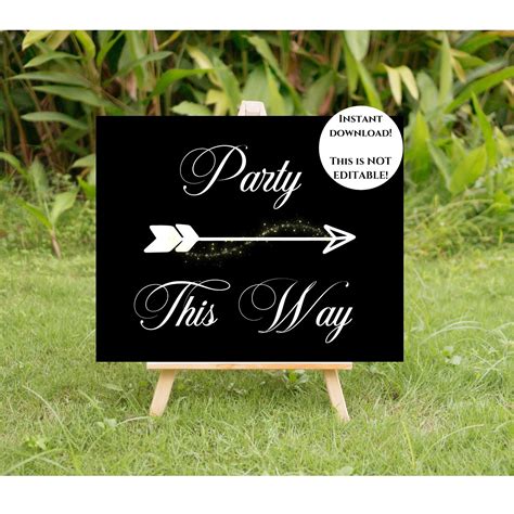 Party Directional Arrow Signs Instant Download Etsy