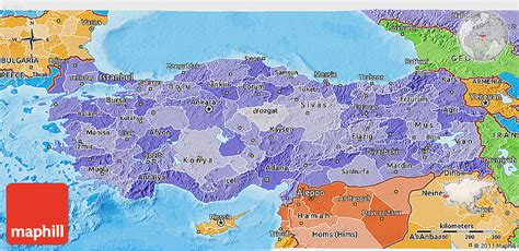 Political Shades 3d Map Of Turkey