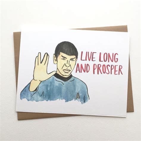 Star Trek Birthday Card Spock Live Long And Prosper