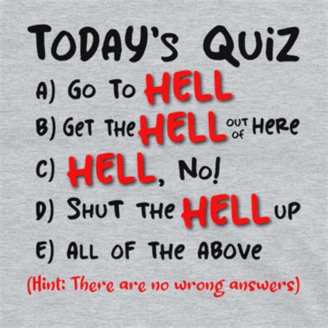 Hell T Shirt Funny T Shirt Go To Hell Get The Hell Out Etsy