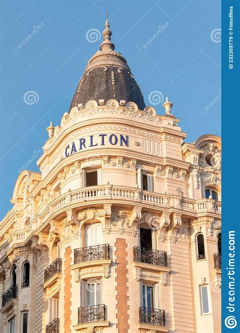 Carlton Hotel At Sunset In Cannes France Editorial Stock Image Image