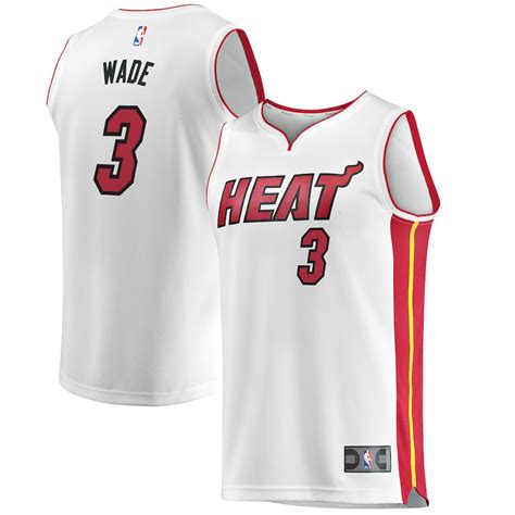 We offer a variety of officially licensed nba apparel. Youth Miami Heat Dwyane Wade Fanatics Branded White Fast Break Replica Jersey - Association Edition