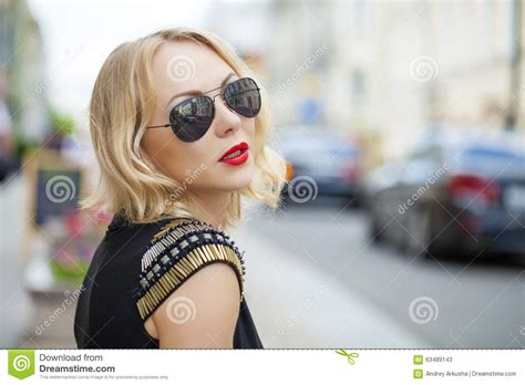 Beautiful Blonde Woman In Sunglasses Stock Image Image Of Adult