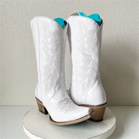 White Cowgirl Boots Etsy