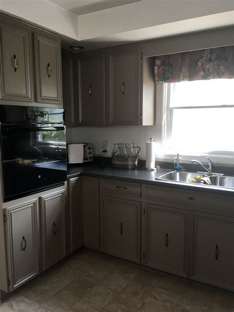 The kitchen cabinets were light wood which matched our floor color. Black granite countertops , Black countertops kitchen ...