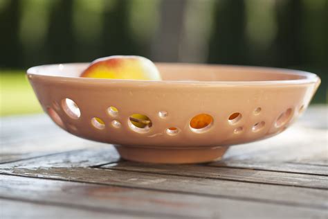 Decorative Ceramic Bowl With Pierced Rim Ceramic Fruit Bowl Etsy