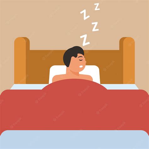 Premium Vector Vector Graphics Of A Man Sleeping In His Bed Isolated