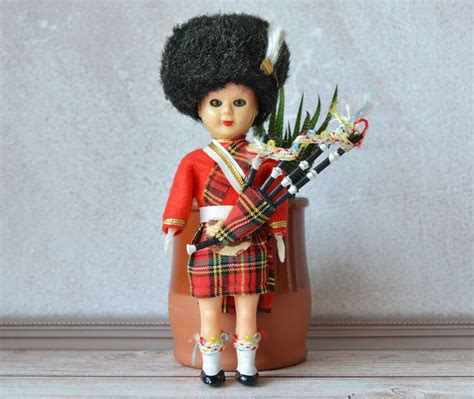 Scottish Costume Doll Vintage Bagpiper Doll British Royal Etsy