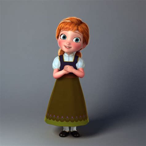 Sven Anna 3d Model Girl Cartoon Frozen Characters Character Design