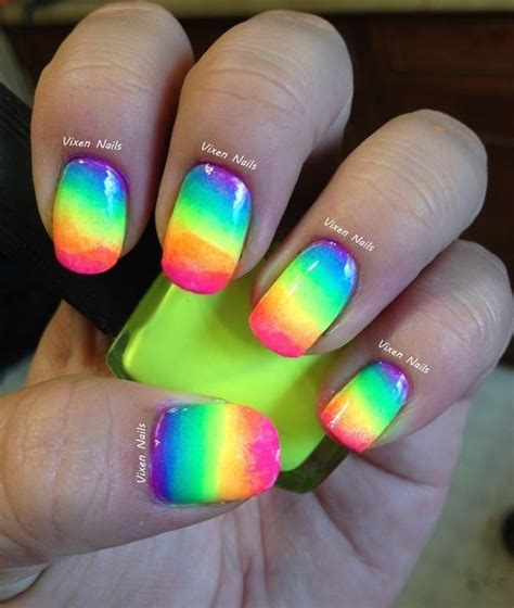 8 Cute Rainbow Nail Art Ideas 2017 Style You 7 Rainbow Nails Neon