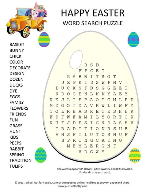 Happy Easter Word Search Puzzle Puzzles To Play
