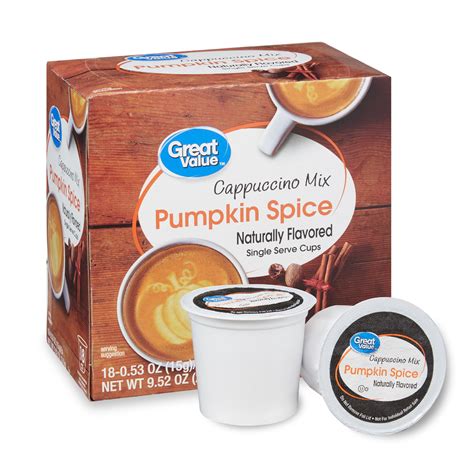 Great Value Pumpkin Spice Cappuccino Mix Coffee Pods 18 Count