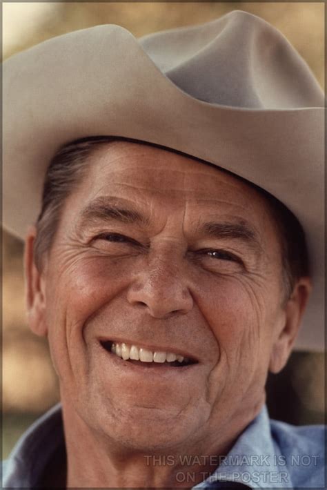 24x36 Gallery Poster President Ronald Reagan In A Cowboy Hat At