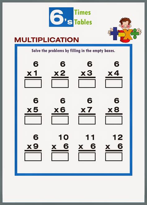 6 Times Tables Multiplication Worksheets Indiamazon