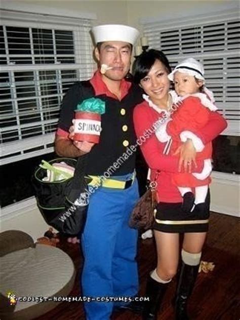 Animated films, diy funny halloween costumes, diy halloween inspiration, make up tutorials and all accessories you'll need to create your own diy popeye costume. Coolest Homemade Popeye, Olive Oyl and Sweet Pea Group Halloween Costume