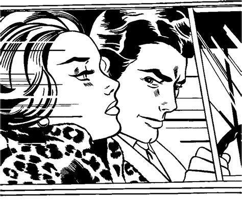 Art Therapy Coloring Page Roy Lichtenstein In The Car 1