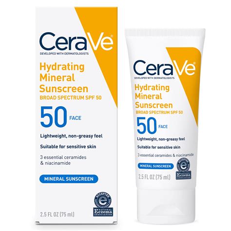 Buy Cerave Mineral Sunscreen Spf Face Sunscreen With Zinc Oxide Titanium Dioxide For