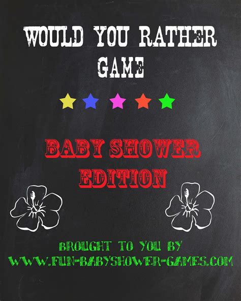 To play, give all your guests one wrapped a baby trivia game combines cute baby facts with head scratching questions to give eyebrow lifting results. Baby Shower Would You Rather Game