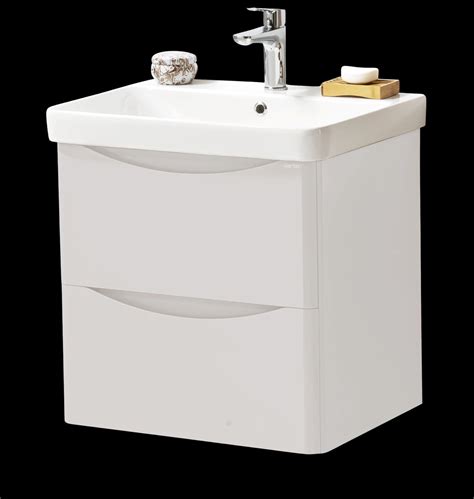 Arc Cashmere Wall Hung 2 Drawer Vanity Unit With Ceramic Basin