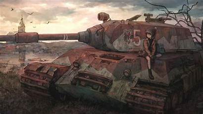 Anime Tank Combat Field Battle Vehicle Wallpapers