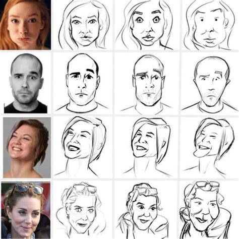 Missing Link Caricature Inspirational Artwork Face Shapes