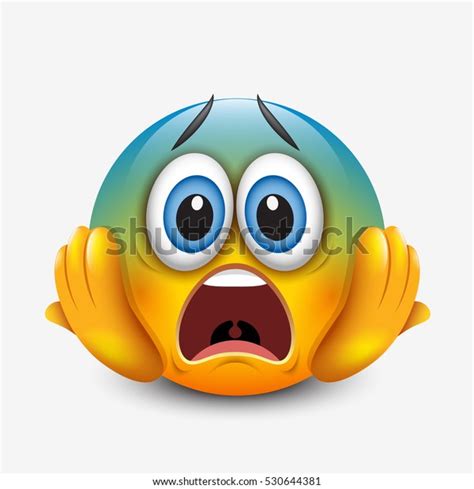 Scared Emoticon Holding Head Emoji Smiley Stock Vector Royalty Free