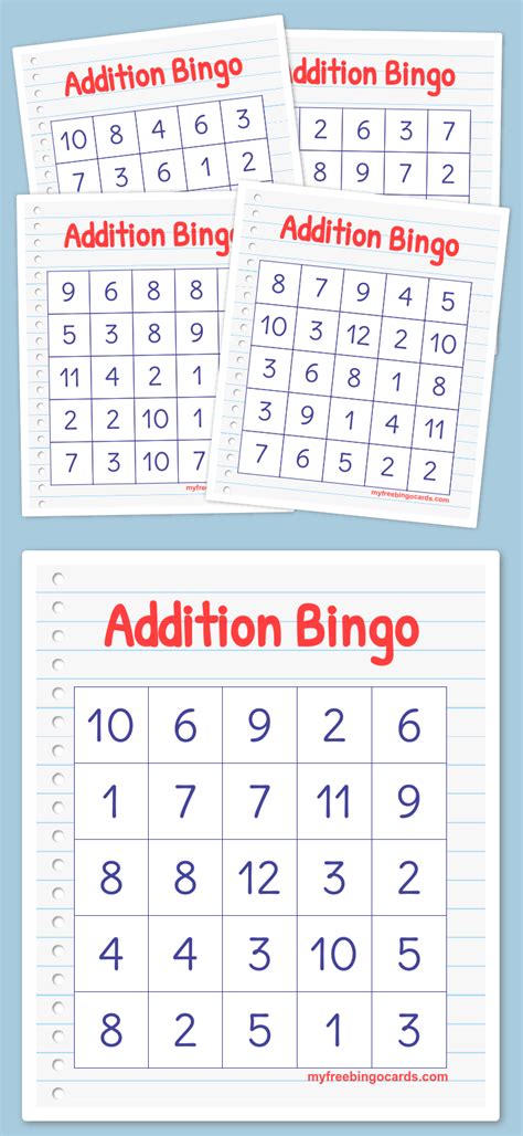 Addition Bingo Math Bingo Bingo Bingo Printable Free