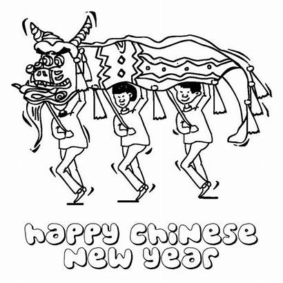 Chinese Coloring Pages Lion Dragon Dance Printable