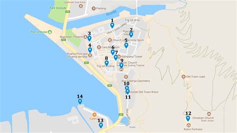 Map Of Kotor Old Town