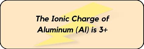 What Is The Ionic Charge Of Aluminum Al And Why