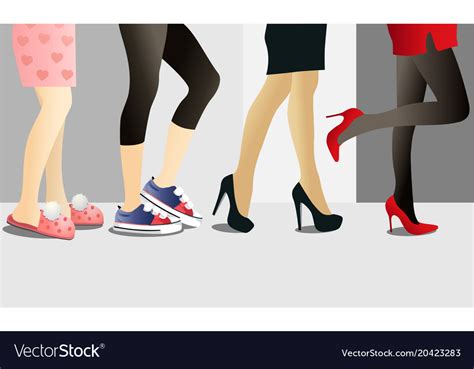 woman legs in shoes royalty free vector image vectorstock