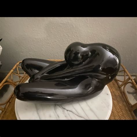 Accents Vintage Black Ceramic Or Porcelain Naked Body Sculpture My