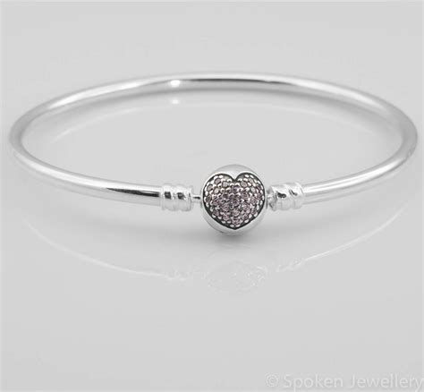 Authentic Genuine Pandora Circle Of Love Bangle Bracelet W Pave Heart