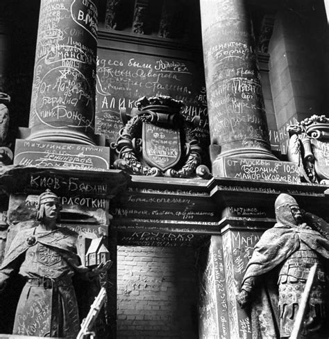 The Reichstag Covered In Graffiti After Being Seized From The Nazis By