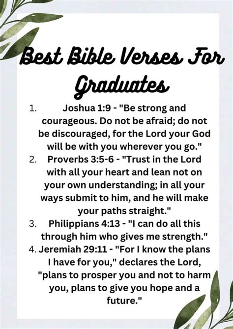 70 Bible Verses For Graduates Encouraging † ️️ Daily Blessings
