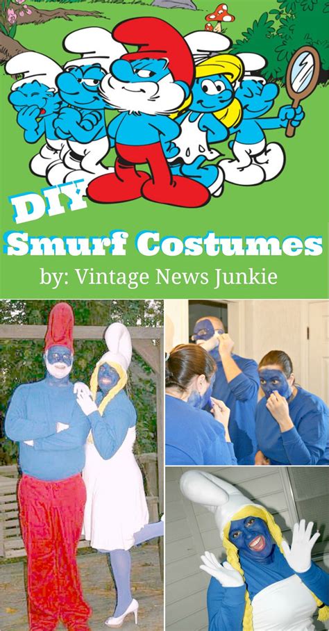 How to make smurf hat. DIY Prize-Winning Couple's Halloween Costume {Papa Smurf and Smurfette} | Couple halloween ...