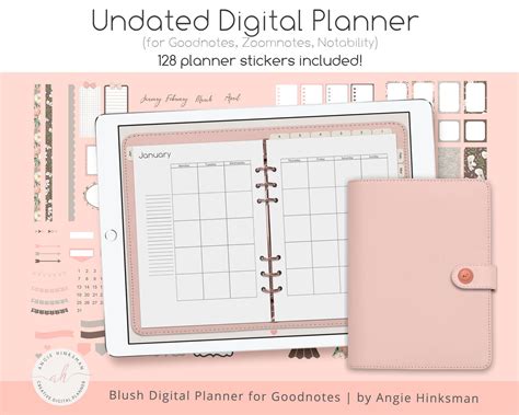 Undated Digital Planner Goodnotes Planner Ipad Planner Etsy Uk
