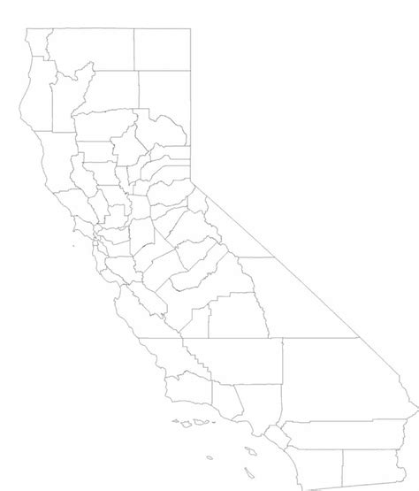 Blank California County Map Free Download